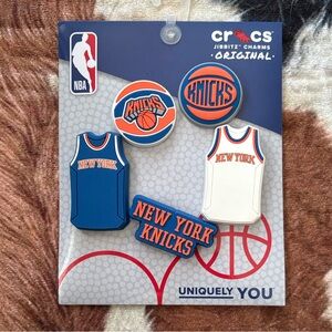 Brand New Crocs New York Knicks Basketball Jibbitz Charms 5-Pack NBA Blue Orange